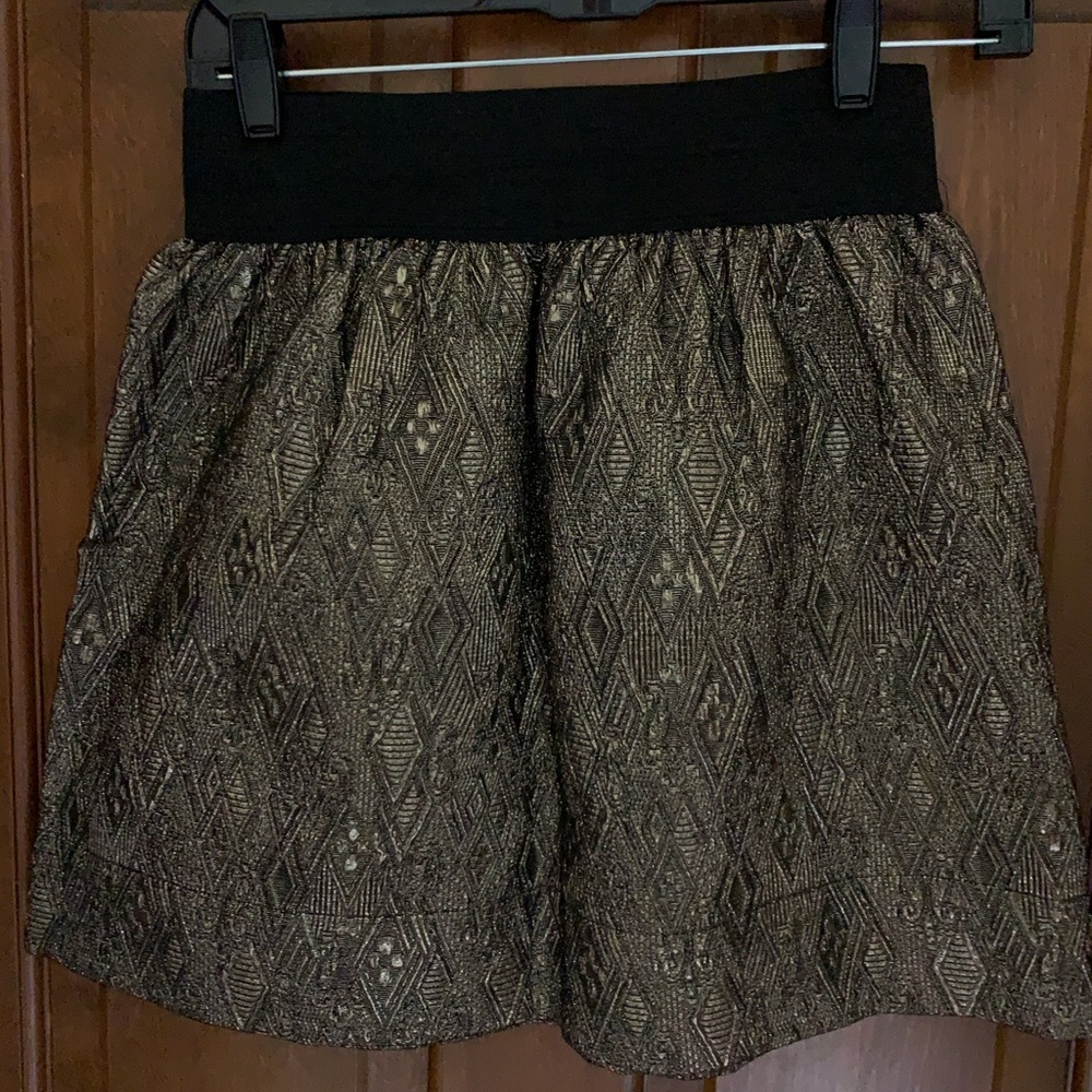 Gold Jacquard mini Skirt